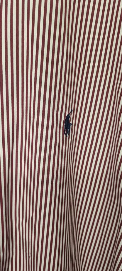 Ralph Lauren Red and White Striped Shirt Neck Size 18
