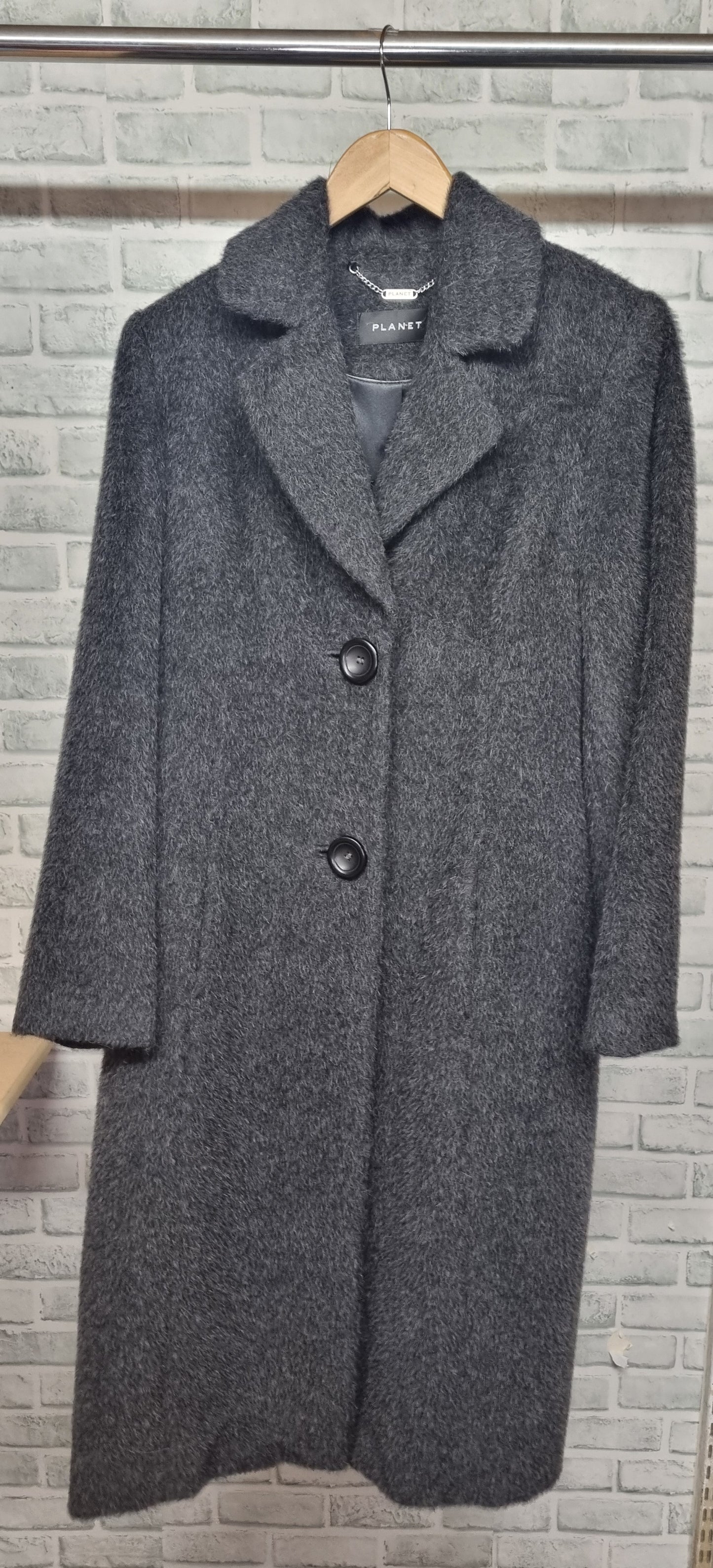 Planet Alpaca and Wool Grey Maxi Coat Size 14