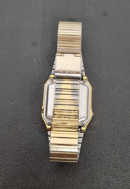 Vintage Casio Data Bank DB-310 Digital Gold Adjustable Wrist Watch