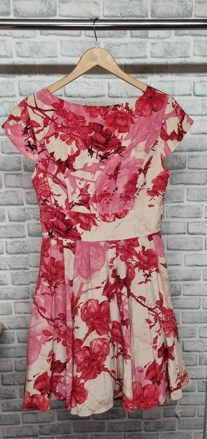 Ted Baker Floral Silk Midi Dress Size 3