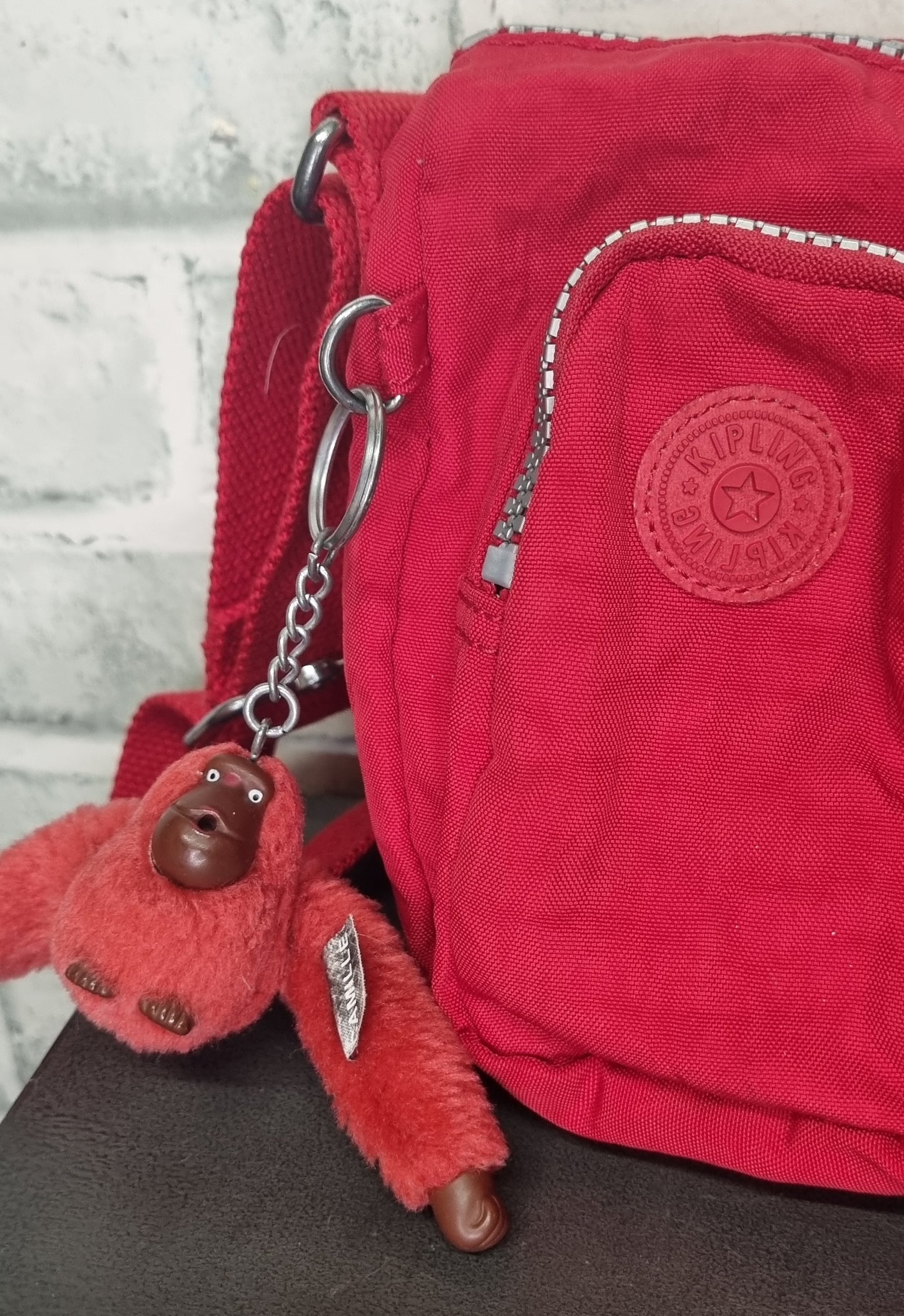 Kipling Red Cross Body Shia Monkey Bag