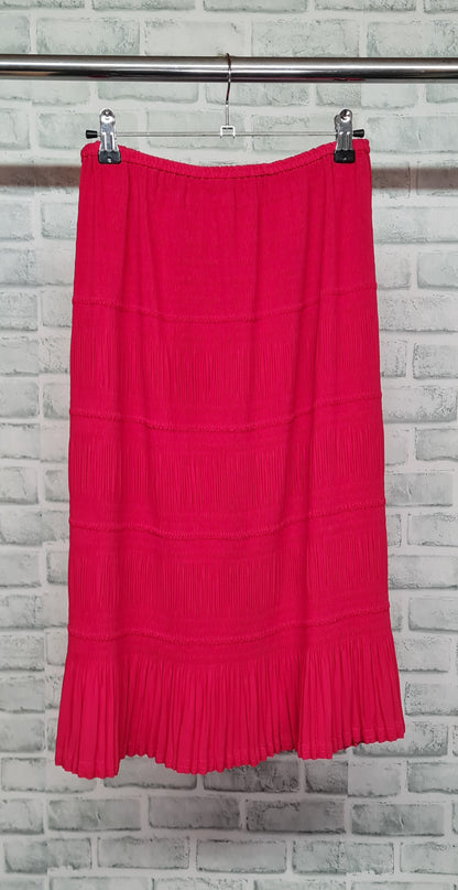 Patsy Seddon for Phase Eight Graduated Pleat Pink Midi Skirt