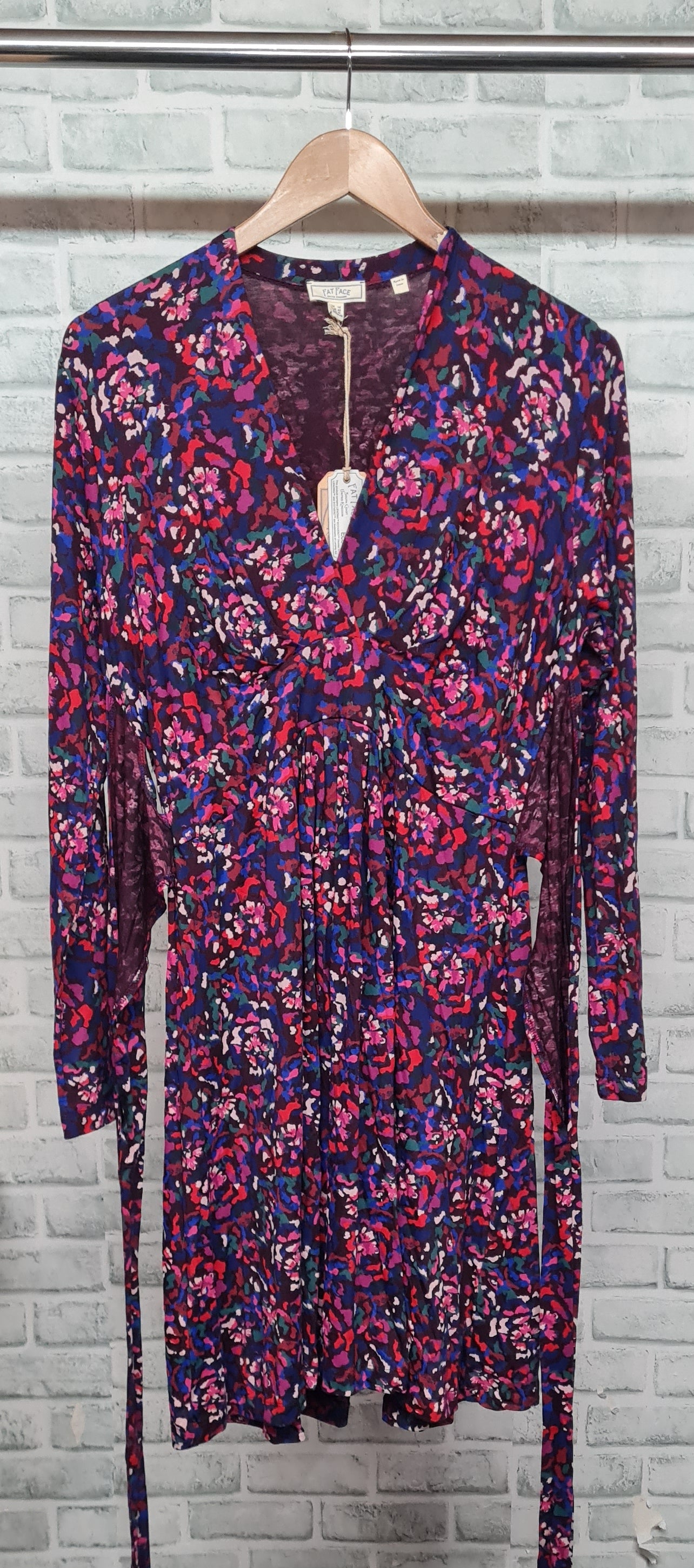 Fat Face Delphine Abstract Purple Midi Dress Size 14 BNWT