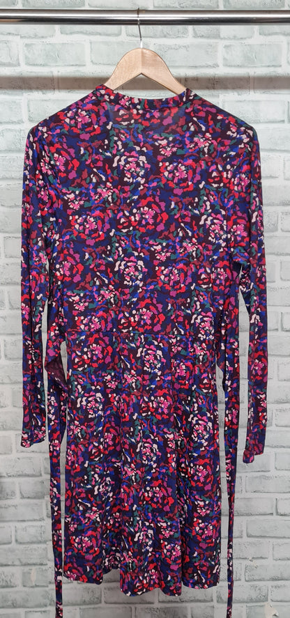 Fat Face Delphine Abstract Purple Midi Dress Size 14 BNWT