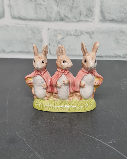 Royal Albert England Flopsy Mopsy and Cottontail Beatrix Potter 1989 Porcelain Figurine