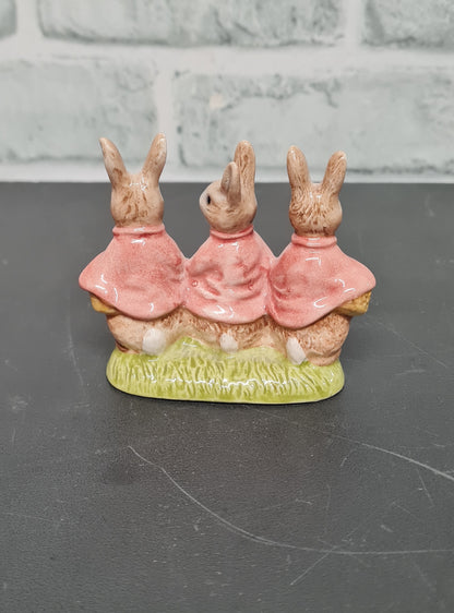 Royal Albert England Flopsy Mopsy and Cottontail Beatrix Potter 1989 Porcelain Figurine