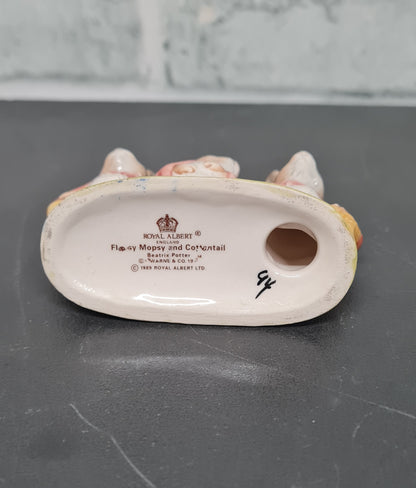 Royal Albert England Flopsy Mopsy and Cottontail Beatrix Potter 1989 Porcelain Figurine