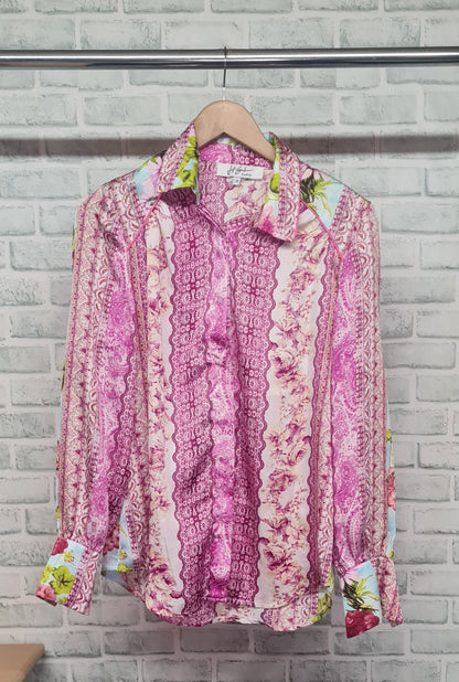 Jeff Gallano Floral Pink Women's Shirt Size 3