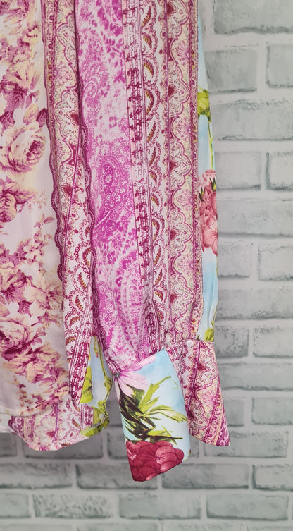 Jeff Gallano Floral Pink Women's Shirt Size 3