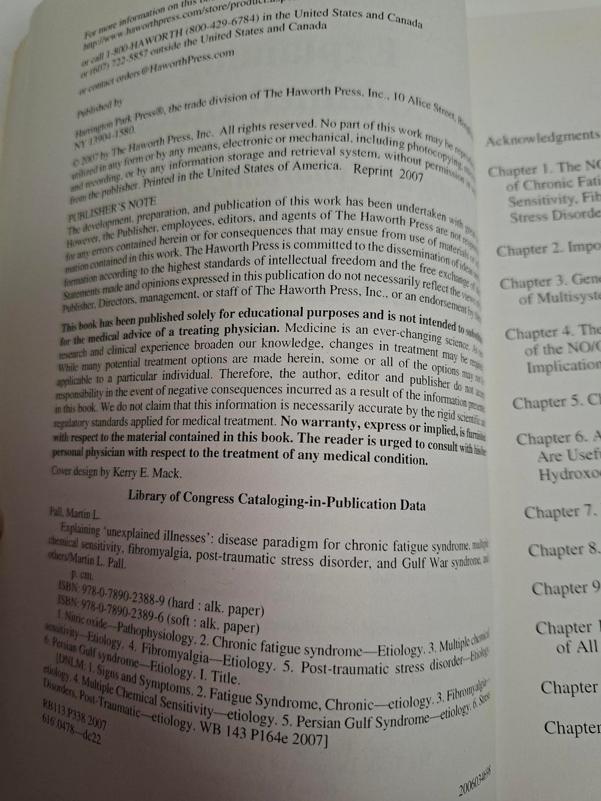 Explaining " Unexplained Illnesses " by Martin L. Pall, PhD