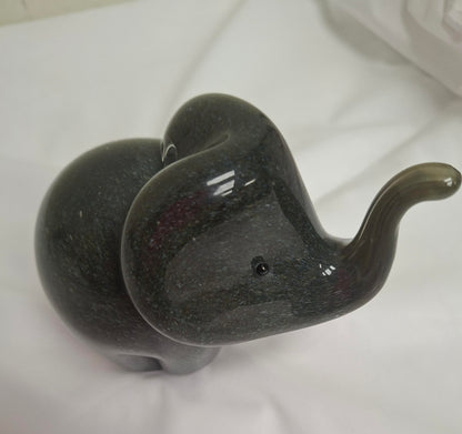 Langham Glass Crystal Grey Elephant signed Paul Miller
