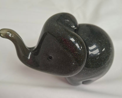 Langham Glass Crystal Grey Elephant signed Paul Miller