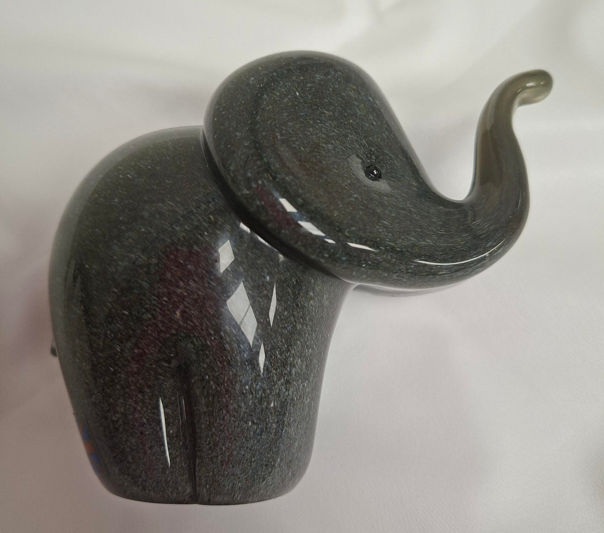 Langham Glass Crystal Grey Elephant signed Paul Miller
