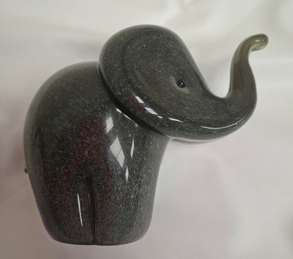 Langham Glass Crystal Grey Elephant signed Paul Miller