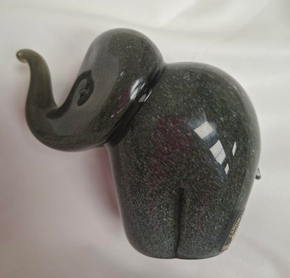Langham Glass Crystal Grey Elephant signed Paul Miller