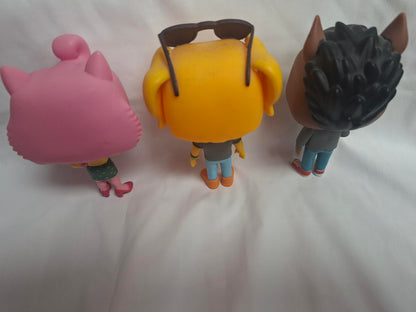Funko Pop BoJack Horseman, Princess Carolyn and Mr Peanut Butter loose OOB figures