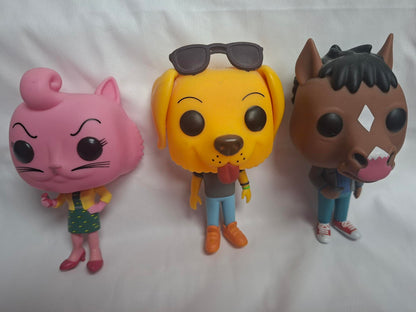 Funko Pop BoJack Horseman, Princess Carolyn and Mr Peanut Butter loose OOB figures