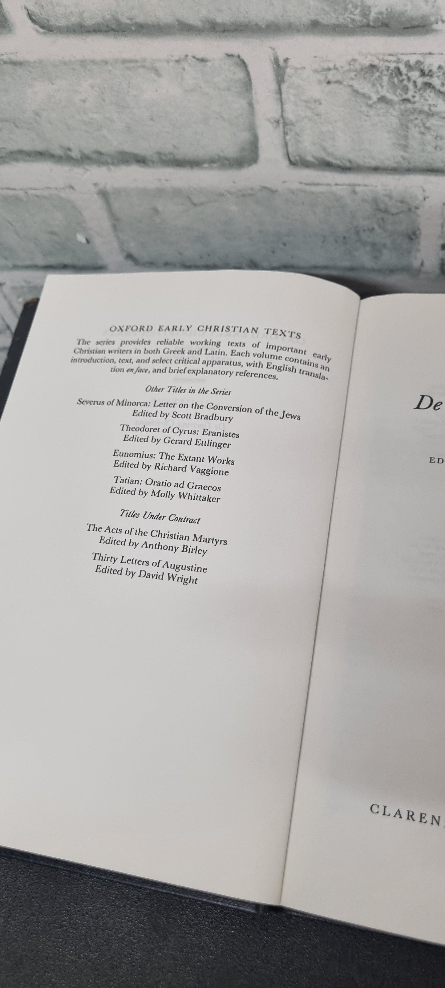 De Doctrina Christiana St. Augustine R.P.H. Green Hardcover 2001 Reprint