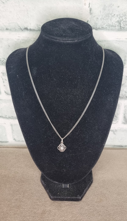 Past Times Celtic Birthstone Jewellery Sterling Silver 18 Inch Princess Necklace with Topaz Stone