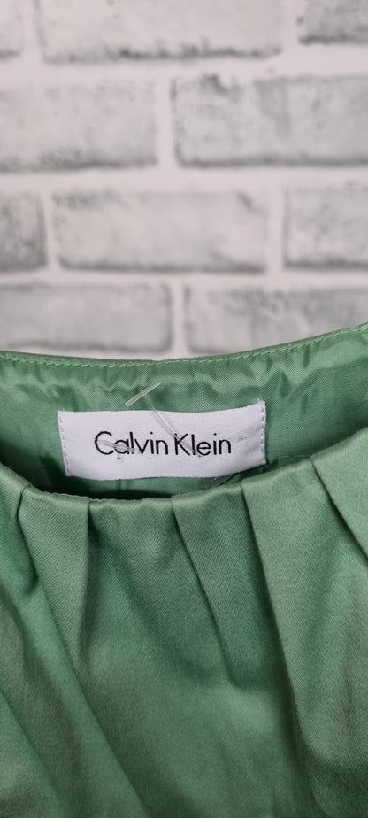 Calvin Klein 50's Style Green Midi Dress Size Small