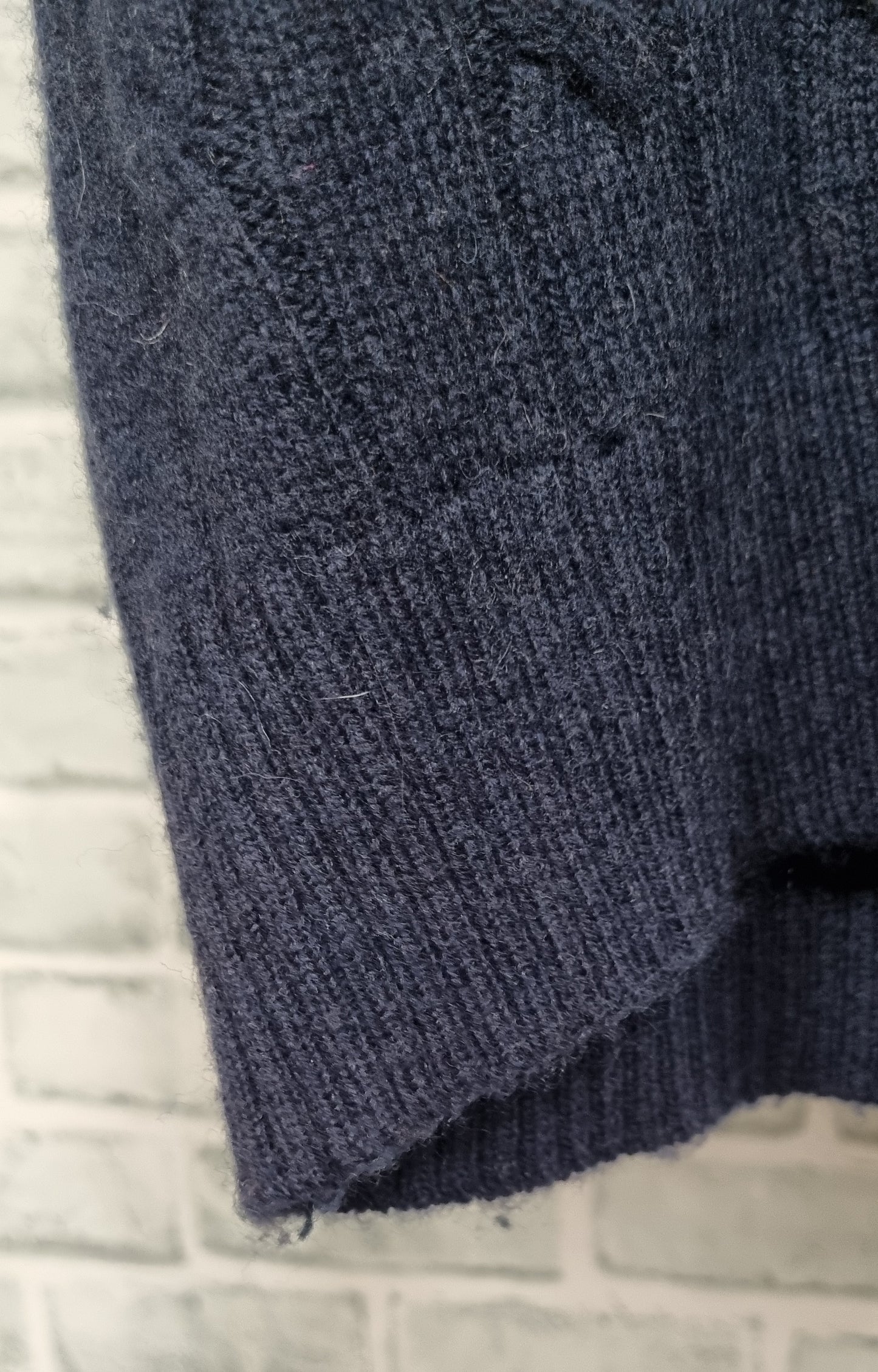 U.S. POLO ASSN Navy Cable Knit V-neck Wool Blend Jumper Size M/12