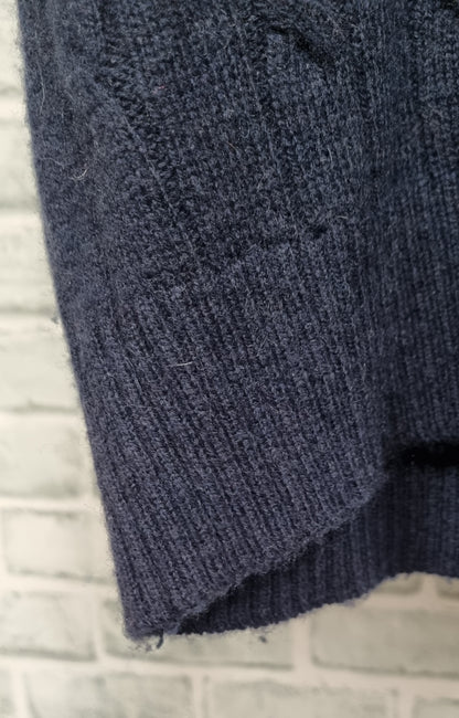 U.S. POLO ASSN Navy Cable Knit V-neck Wool Blend Jumper Size M/12