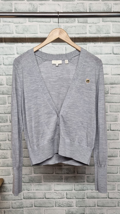 Ted Baker Gray V-Neck Cardigan Size 3