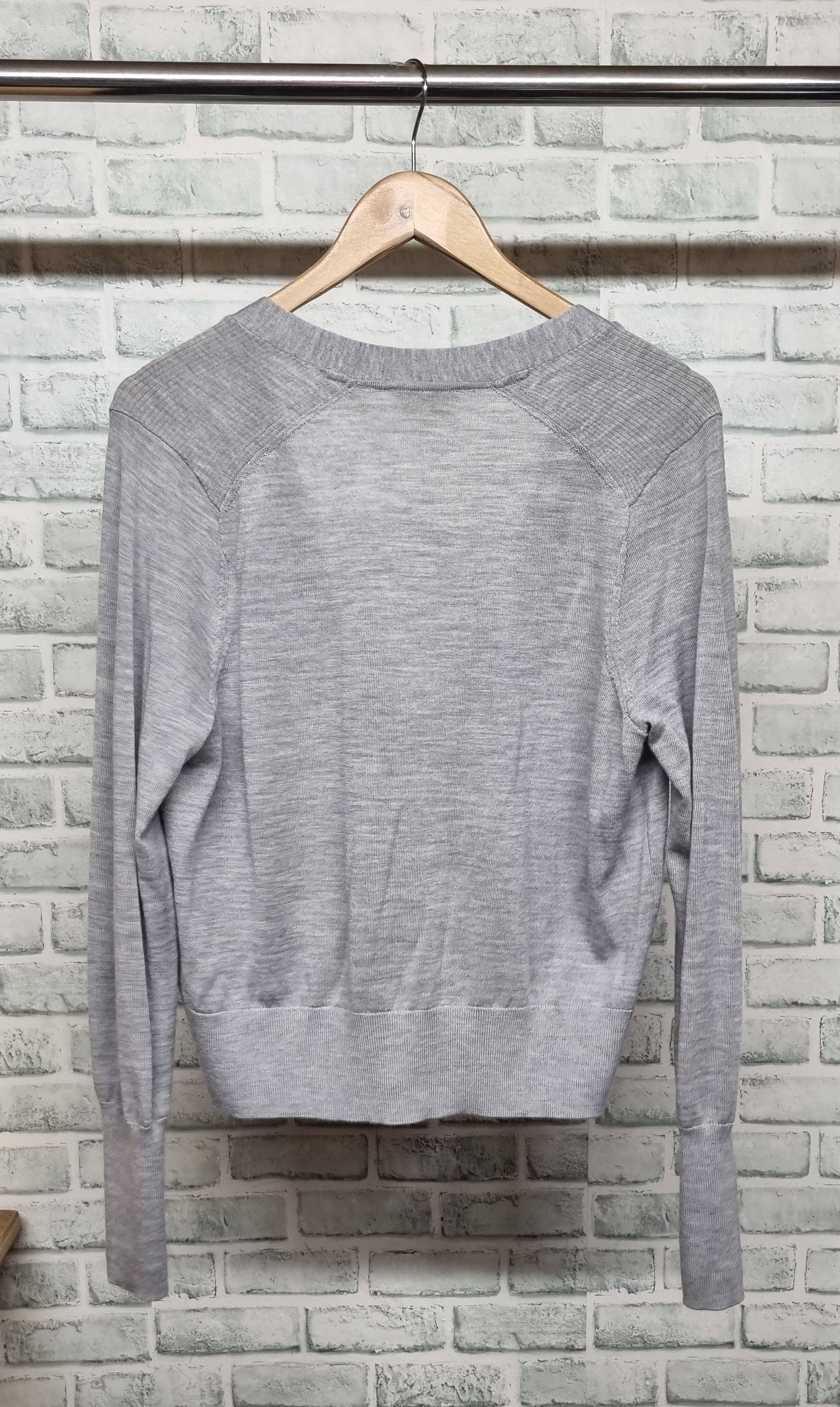 Ted Baker Gray V-Neck Cardigan Size 3