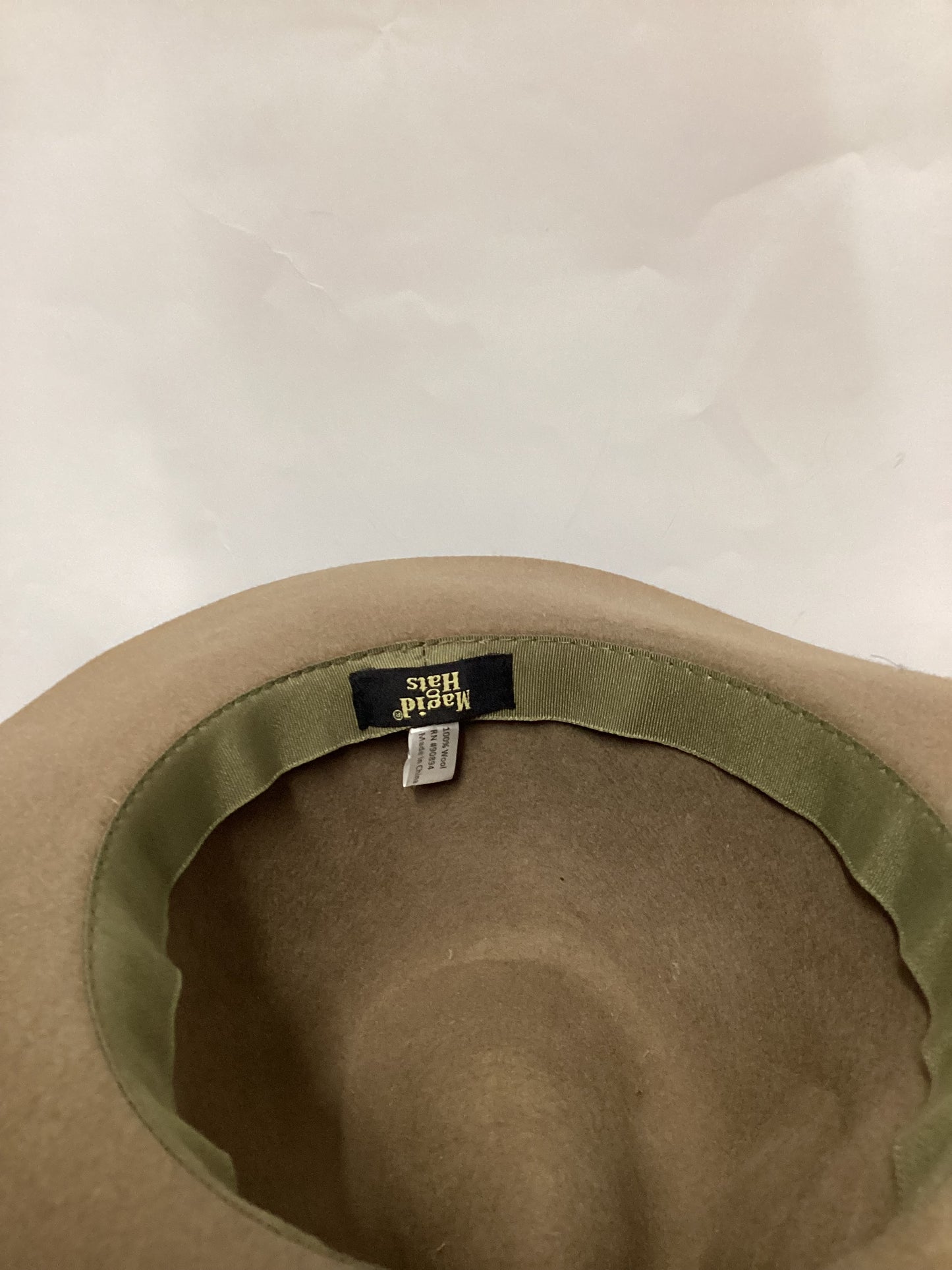 Magid Light Brown Wool Pinch Front Brimmed Hat
