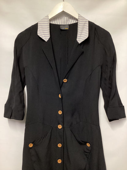 Fendi Black Shirt Collar Dress Size UK 4/IT 38