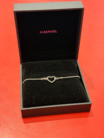 H. Samuel Silver Heart Bracelet