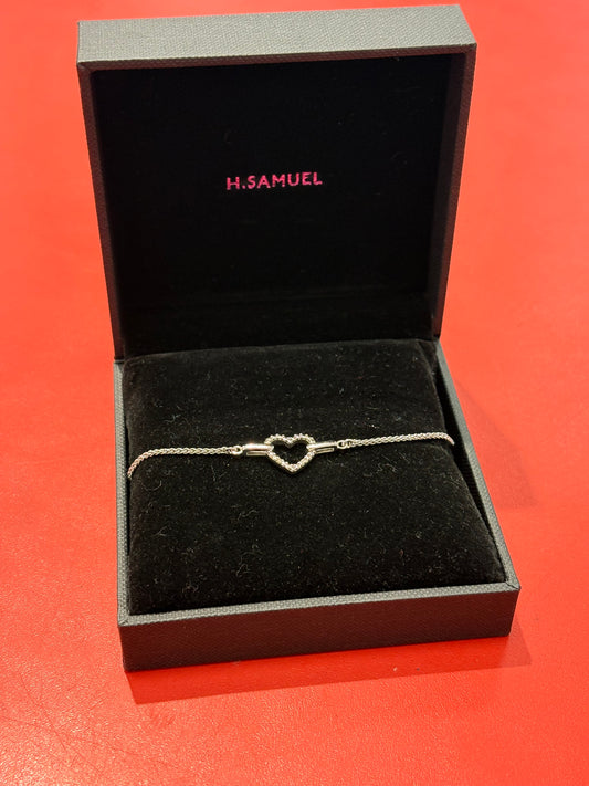 H. Samuel Silver Heart Bracelet