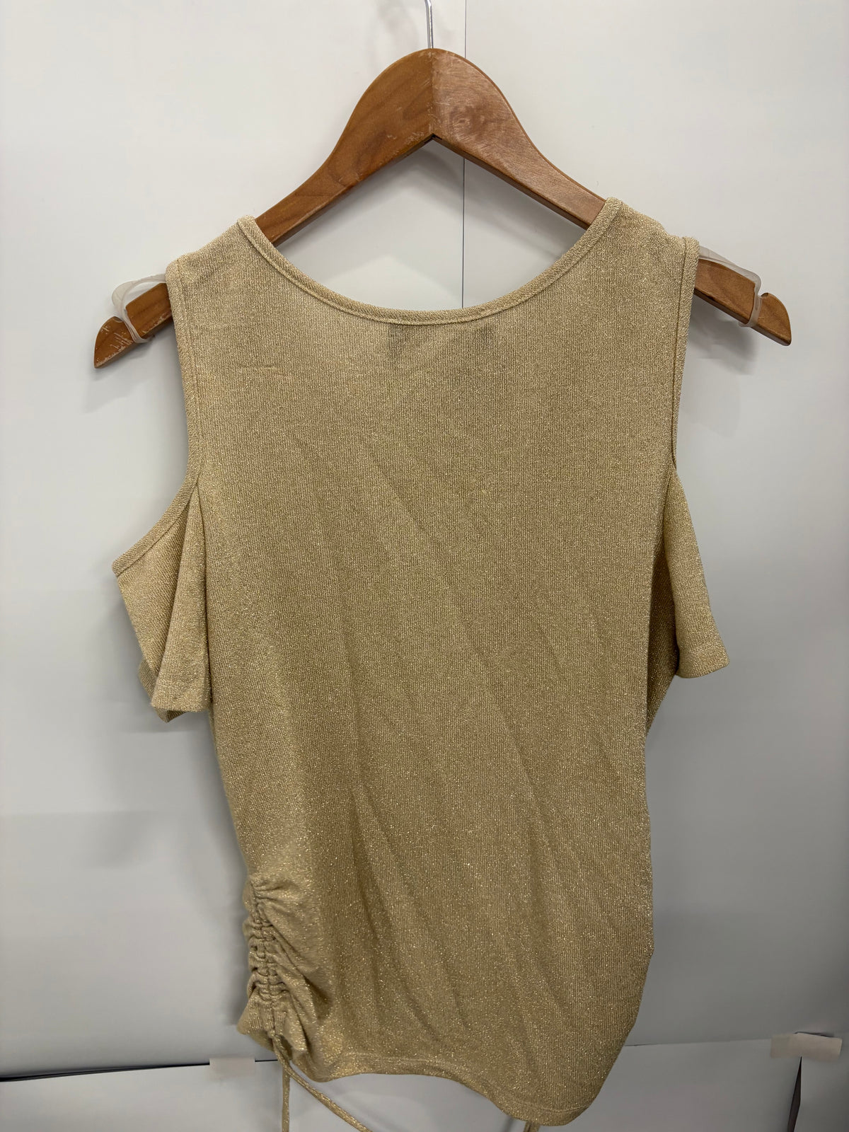 Frank Lyman Montreal Design Collection Metallic Gold Womens Shoulder Top Size 10 - BNWT