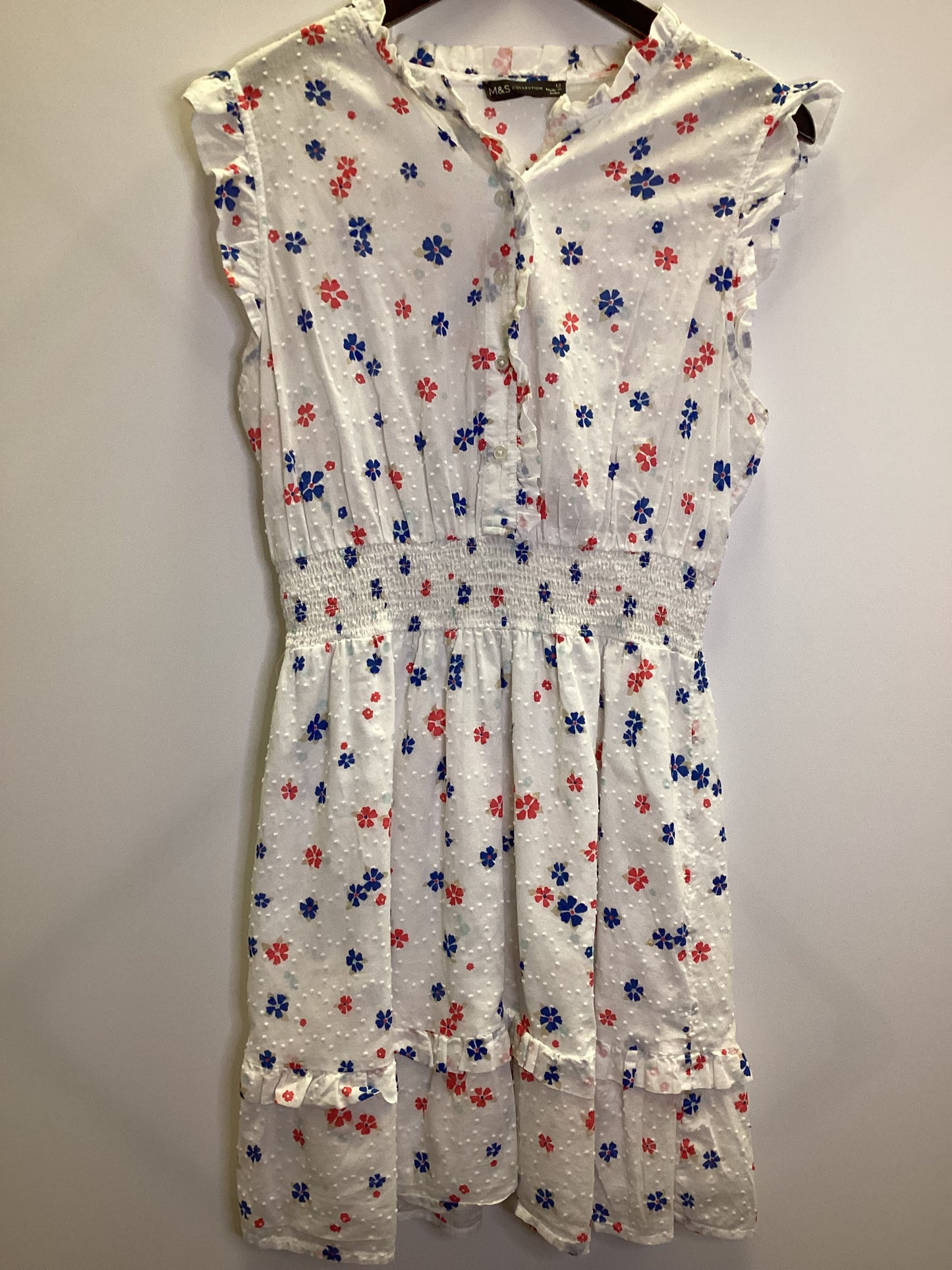 M&S 100% Cotton Floral Dress Size 12