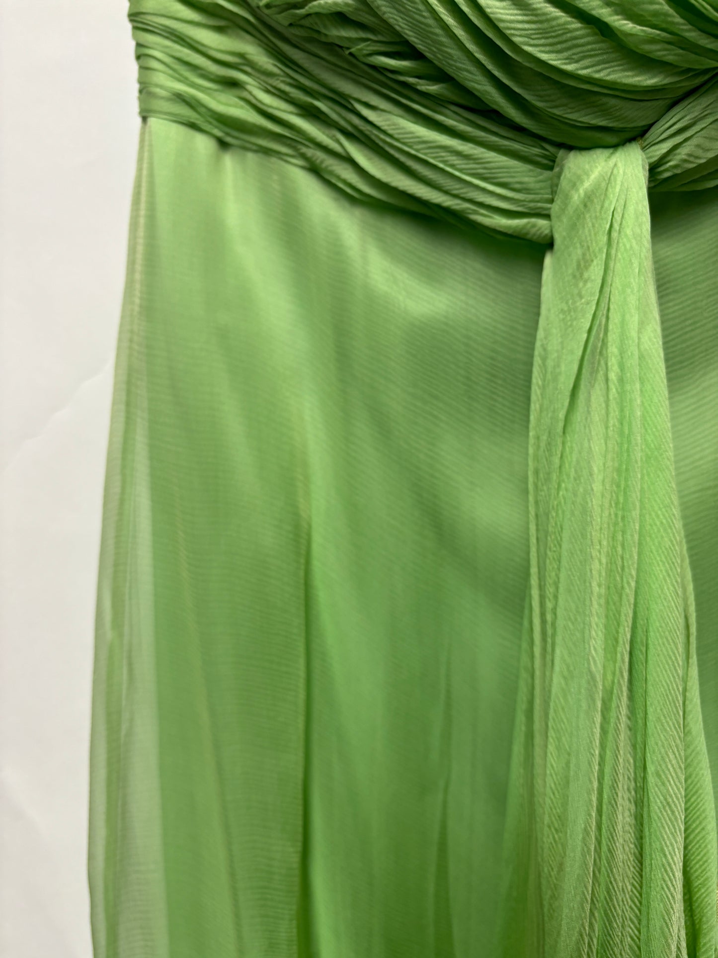 Jacques Azagury Mint Green Sheer Strapless Dress