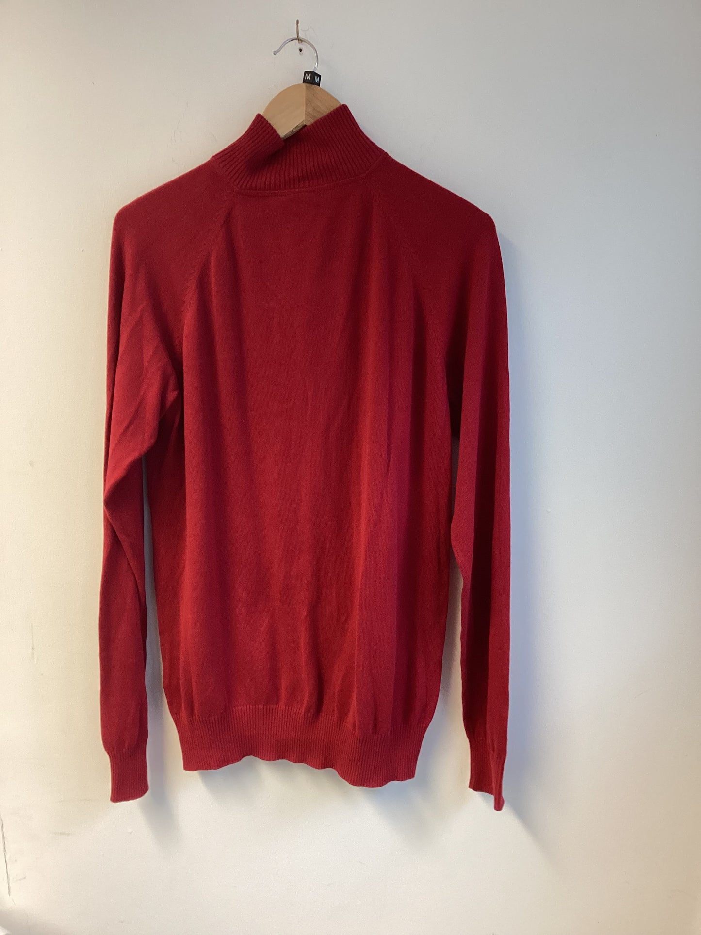 Timberland, Red, Long Sleeve Zip Neck Jumper, Size Medium