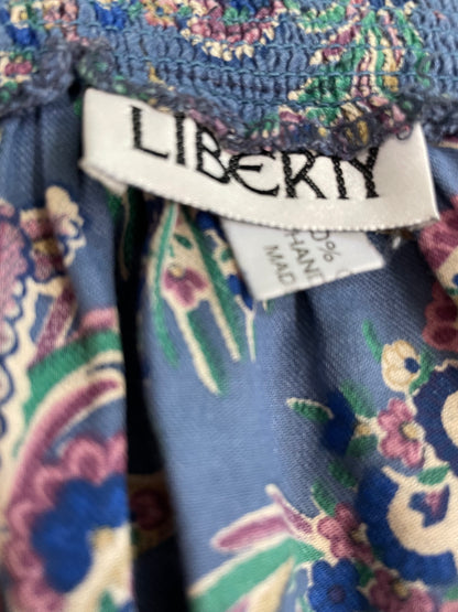 Liberty Vintage/Retro Blue Floral Skirt Size M