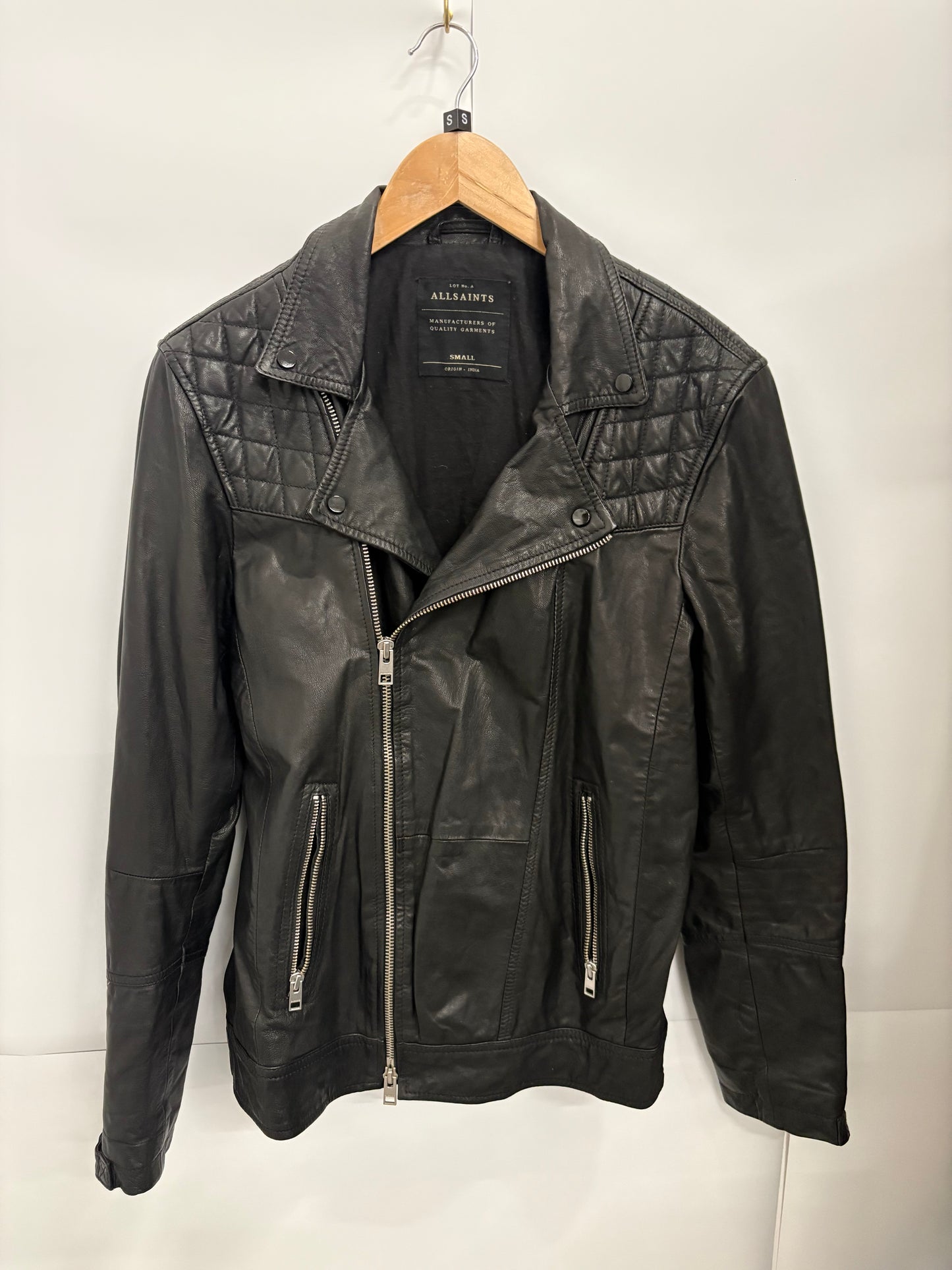 AllSaints Conroy Men’s Leather Biker Jacket Size S