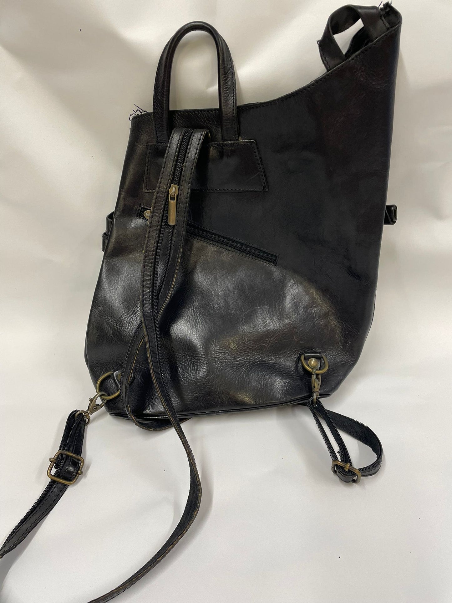 Vintage Paolo Black Leather Backpack