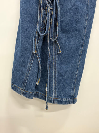 Minga London Women’s Lace-Up Patch Jeans W30