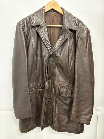 Vintage Mens St Michael Leather Coat Size L