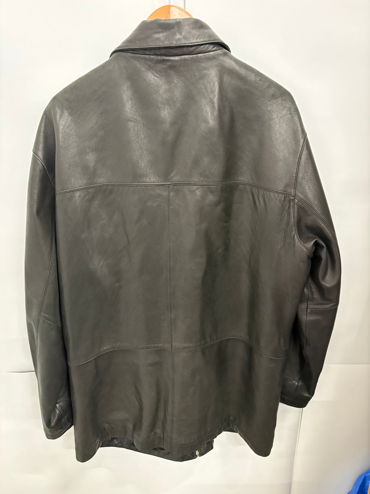 Vintage Trapper Venturo Mens Black Leather Coat Size 40