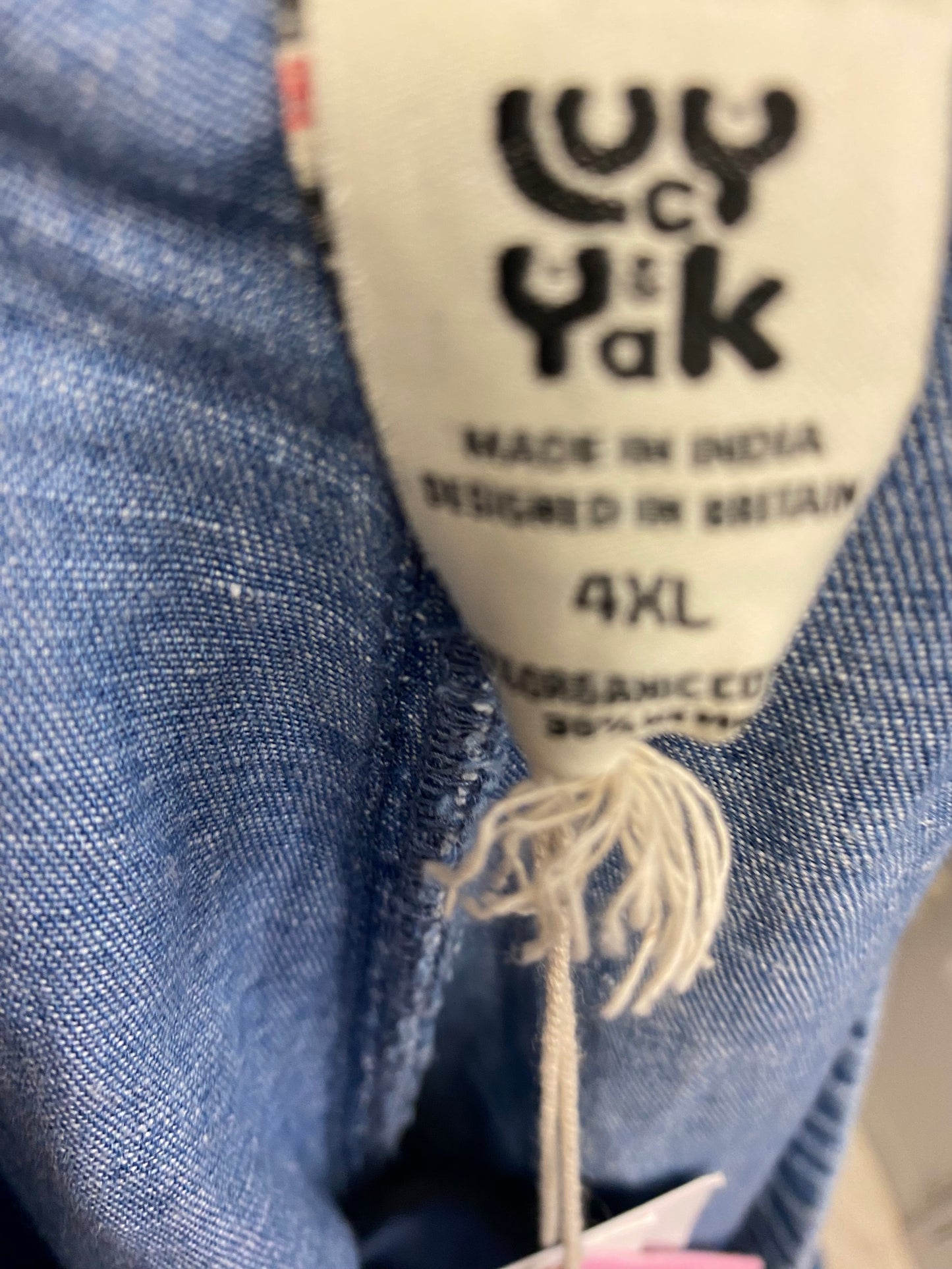 BNWT Lucy and Yak Chuck Trousers Organic Cotton and Hemp Blue 4XL