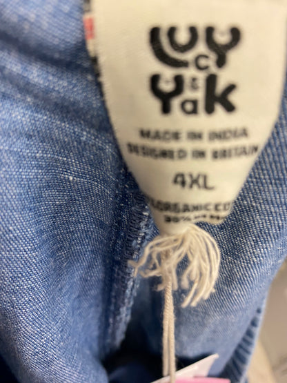 BNWT Lucy and Yak Chuck Trousers Organic Cotton and Hemp Blue 4XL