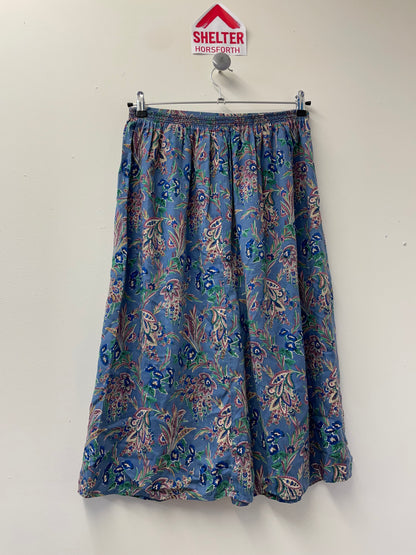 Liberty Vintage/Retro Blue Floral Skirt Size M