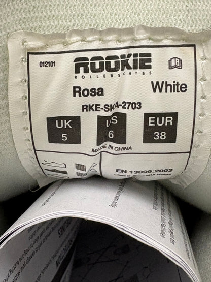 Rookie Rosa White Quad Roller Skates Size 5