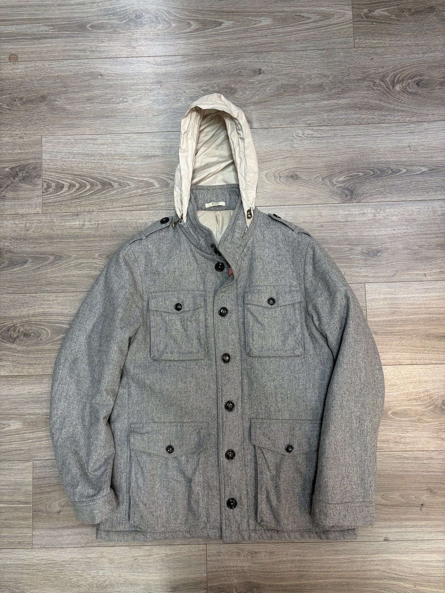 Boggi Light Grey Wool Jacket Large