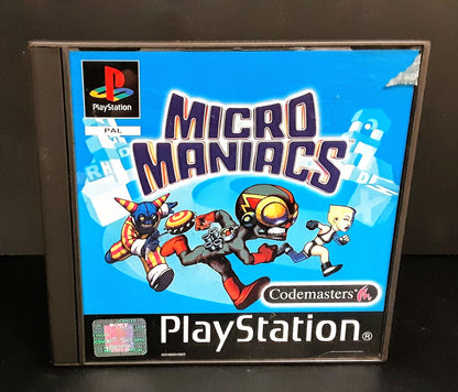 Sony PlayStation 1 PS1 Black Label - Micro Maniacs with Manual