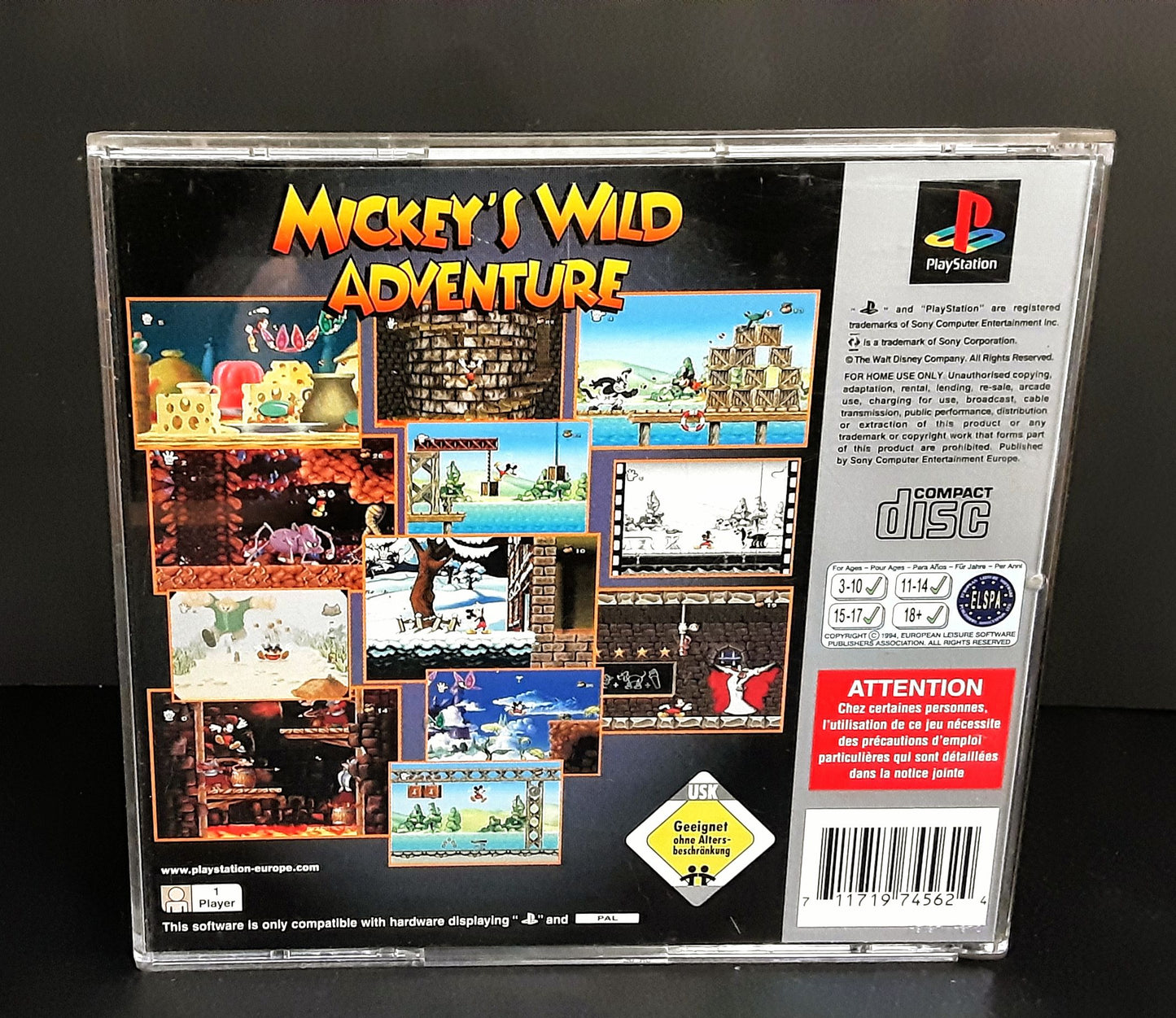 Mickey's Wild Adventure PS1 Platinum Edition with Manual