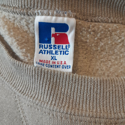 Vintage Retro 80's Russel Athletic XL Beige Sweat Shirt Jumper